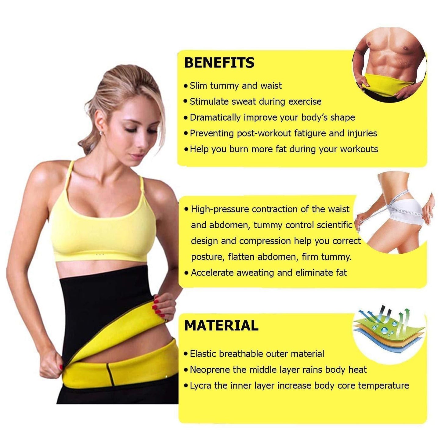 SLIM Sweat Belt - Hot Body Shaper Belly Fat Burner For Men & Women