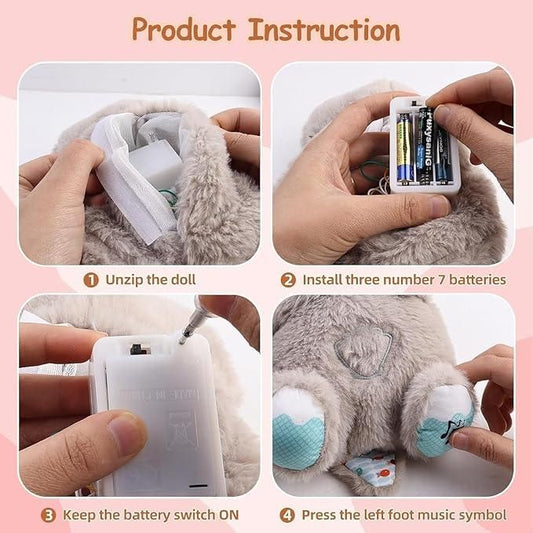 LOVEONES Breathing Teddy Bear with Soothing Music, Comfort Plush